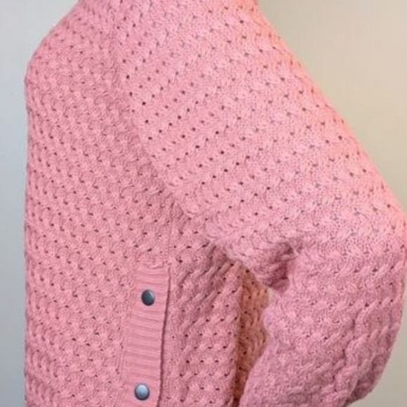VENUS Dusty Rose Open-Knit Crew Sweater - Picture 2 of 4